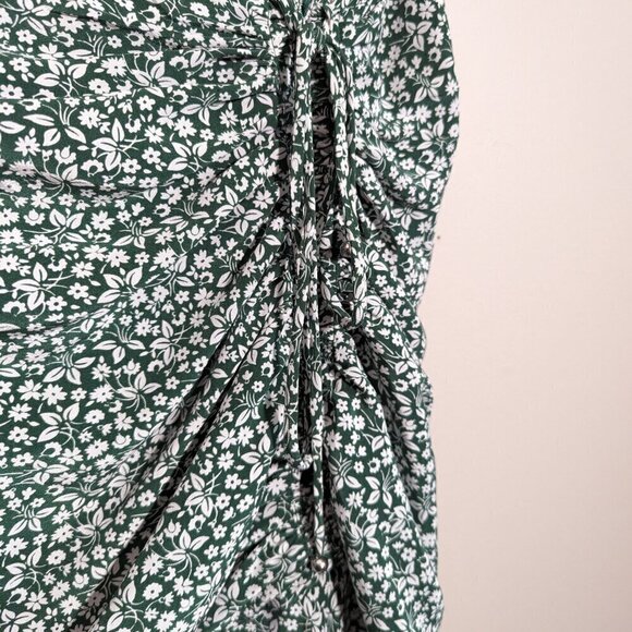 VERONICA BEARD Marla Forest Green Ruched Silk Dress - Picture 8 of 11